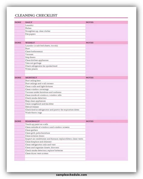 Excel List Templates Free Of Daily Fice Cleaning Checklist Excel