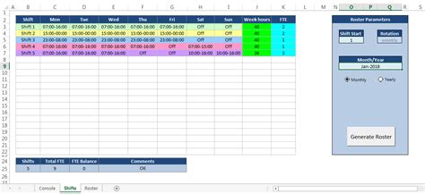 Excel Macro Fun Excel Shift Roster Generator
