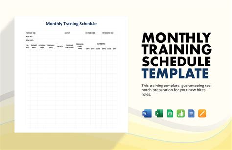 Excel Monthly Training Schedule Template