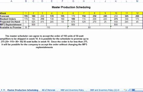 Excel Mrp Template DocTemplates
