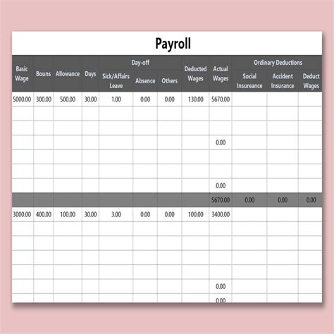 Excel Payroll Software Template Excel Skills