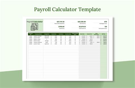 Excel Payroll Template Free Paycheck Calculator