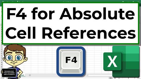 Excel Quick Tip: F4 for Absolute Cell References - YouTube