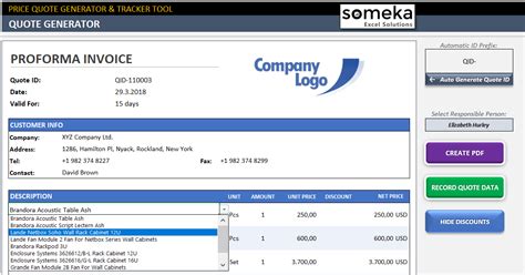 Excel Quotation Generator with Database