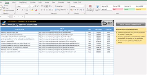 Excel Quotation Template With Database Quotation Generator