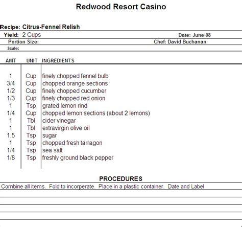 Excel Recipe Template for Chefs Chefs Resources Recipe template for