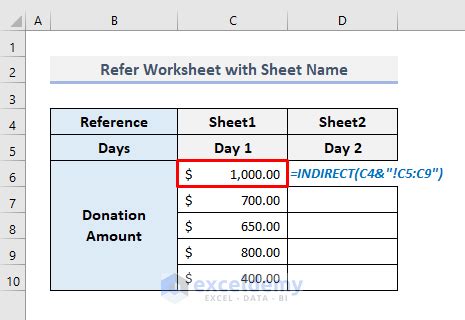Excel Reference Sheet Name Indirect