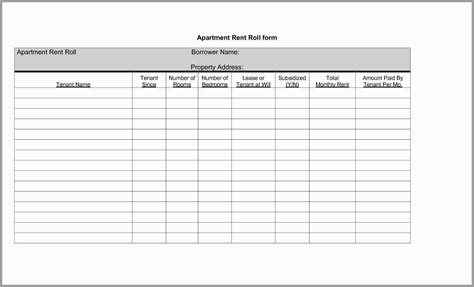 Excel Residential Rent Roll Spreadsheet