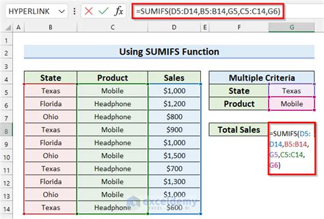 Excel SUMIFS Sum Only Values Meeting Multiple Criteria