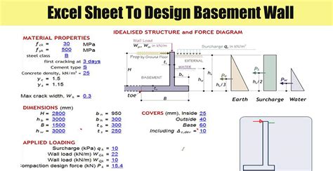 Excel Sheet to Design Basement Wall