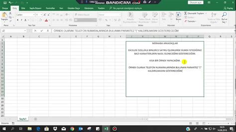 Excel Soldan Karakter Silme. 