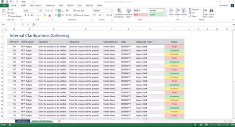Excel Spreadsheet Assessment with Request For Proposal Rfp Template Ms