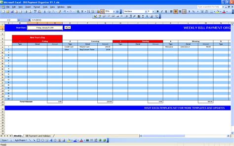Excel Spreadsheet For Bill Tracking throughout Excel Bill Tracker