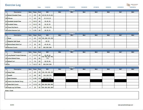 Excel Spreadsheet Workout Plan Google Spreadshee microsoft excel