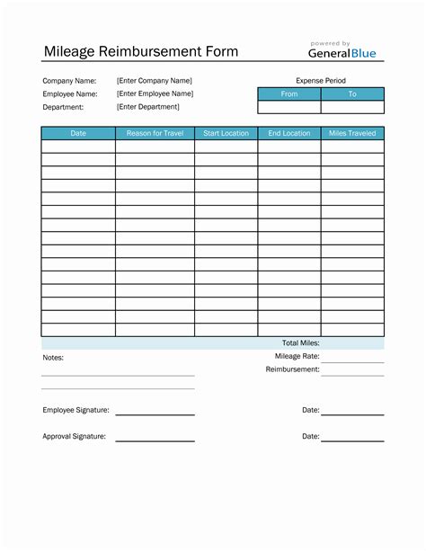 Excel Spreadsheets Help Mileage Reimbursement Form Template