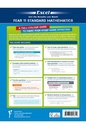 Excel Standard Mathematics Study Guide Year 11 Pascal Press