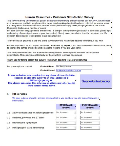 Excel Survey Template 9+ Free Excel Documents Download