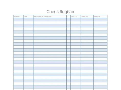Excel Template Check Register