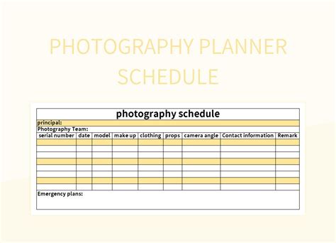 Excel Templates For Photographers Excel Templates