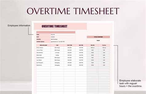Excel Timesheet With Overtime Excel Templates