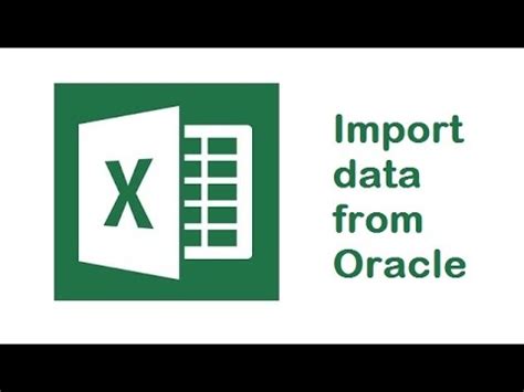 Excel Tutorials - Import Data from Oracle - YouTube