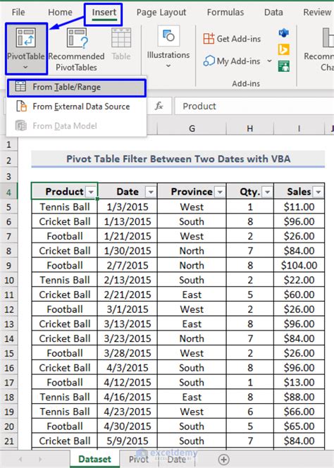 Excel Vba Pivot Table Filter Between Two Dates