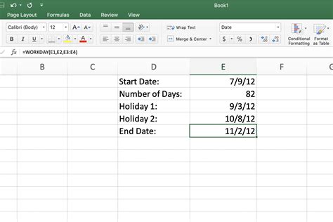 Excel WORKDAY Function Find Project Start and End Dates