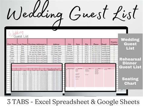 Excel Wedding Guest List Template For Mac