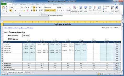 Excel Work Schedule Template Free Of Excel Spreadsheet Template for