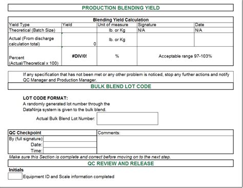 Excel as a Batch Record DataNinja