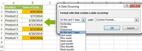 Excel conditional formatting for dates & time formula examples and rules