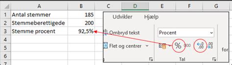 Excel formler procent