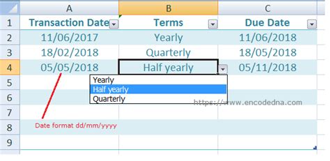 Excel formula to get Half-Yearly, Quarterly and Yearly date fro…