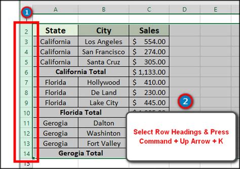 Excel group rows shortcut.  Over 200 useful Excel shortcuts for both Windows and Mac, side-by...