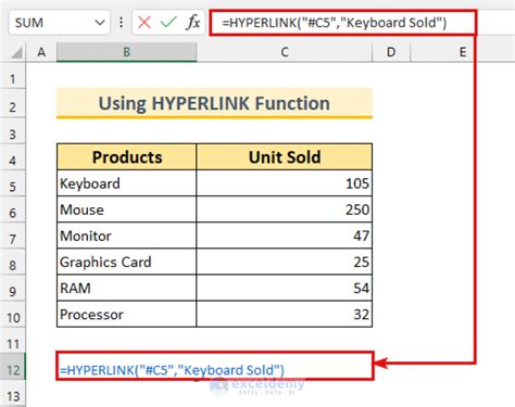 Excel hyperlink formula to another sheet in the same workbook KLICKSHEET