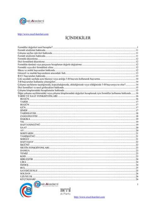 Excel kursu-egitimi-formuller PDF SlideShare. 