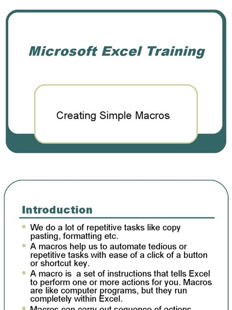 Excel macro training.  Designed for professionals aiming to automate tasks, stream...