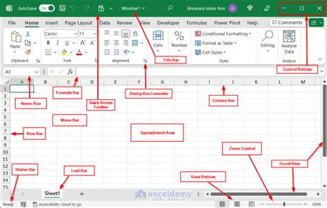 Excel main window dissected ExcelCult