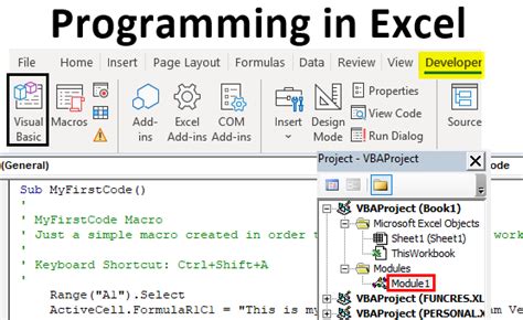 Excel programming. In Excel VBA programming, a subroutine is a block of code that performs a specific task. Subroutines are useful when you want to repeat the same set of instructions multiple times. Below is an example of a subroutine that displays a message that shows “I love Excel VBA” 