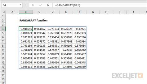 Excel random generator.  RANDARRAY is in a class of functions called dynamic arrays.  I...