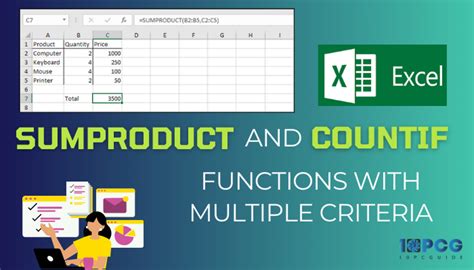 Excel s SUMPRODUCT Function to Count Multiple Criteria