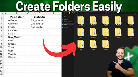 Excel video tutorial How to create folders and subfolders YouTube