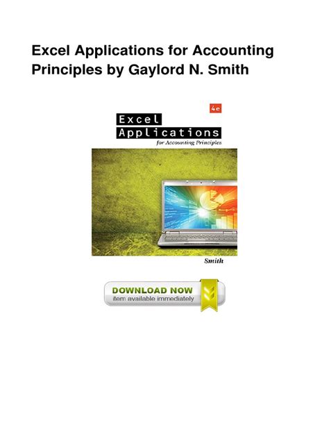 Read Excel Applications For Accounting Principles By Gaylord N Smith