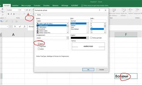 Excel16/W10: rayer un texte - PC Astuces