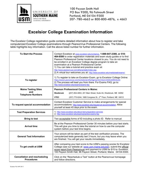 Read Excelsior College Examinations By The College Board