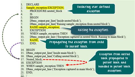 Exception in oracle procedure