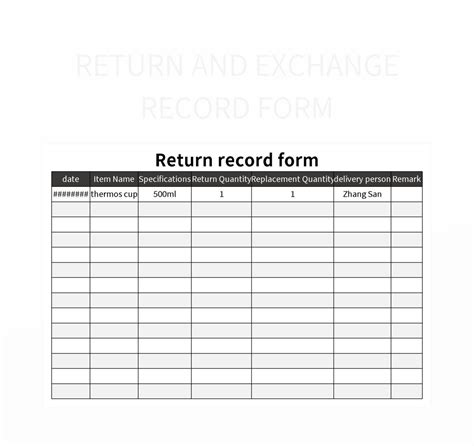Exchange And Return Form Google Sheets Gambaran