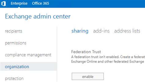 Exchange federation trust 2016.  Is federation trust required in an exchange 2016/onli...