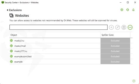 Exclusions — Dr.Web — innovative anti-virus technologies.