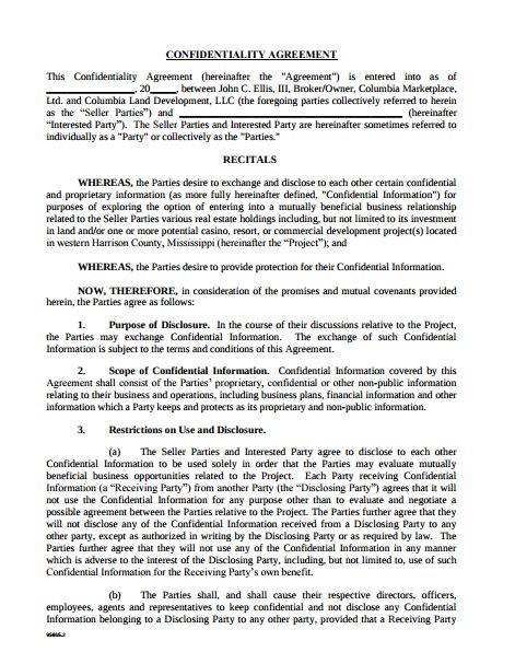 Exclusivity agreement template in Word and Pdf formats